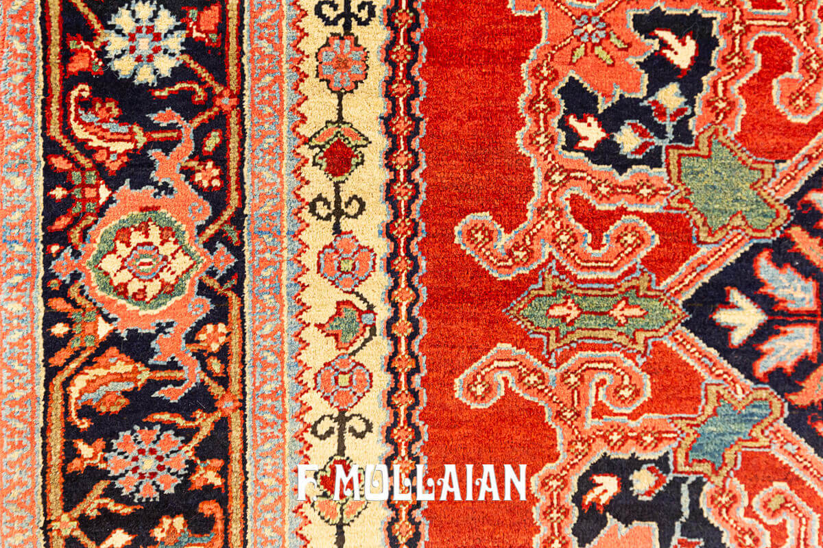 Antique Persian Bakshayesh Medallion Field Rug n°:89204232